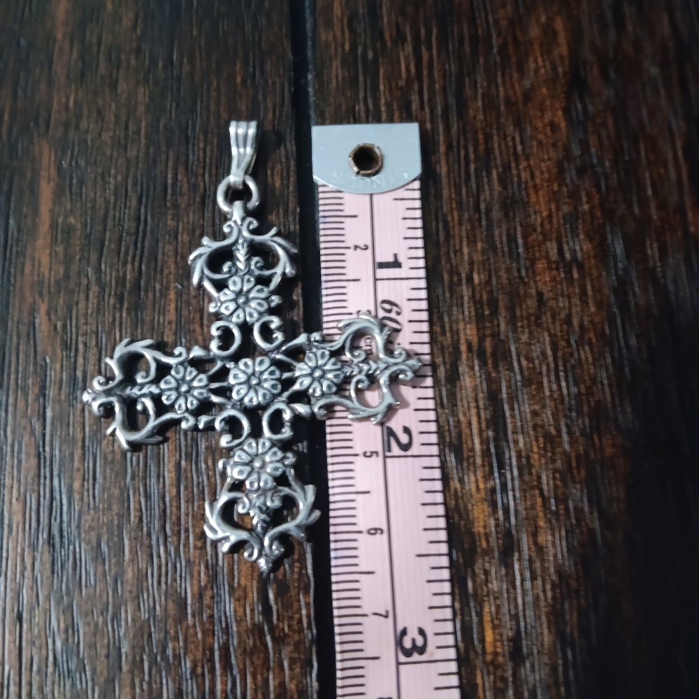 925 sterling silver fleury fancy cross